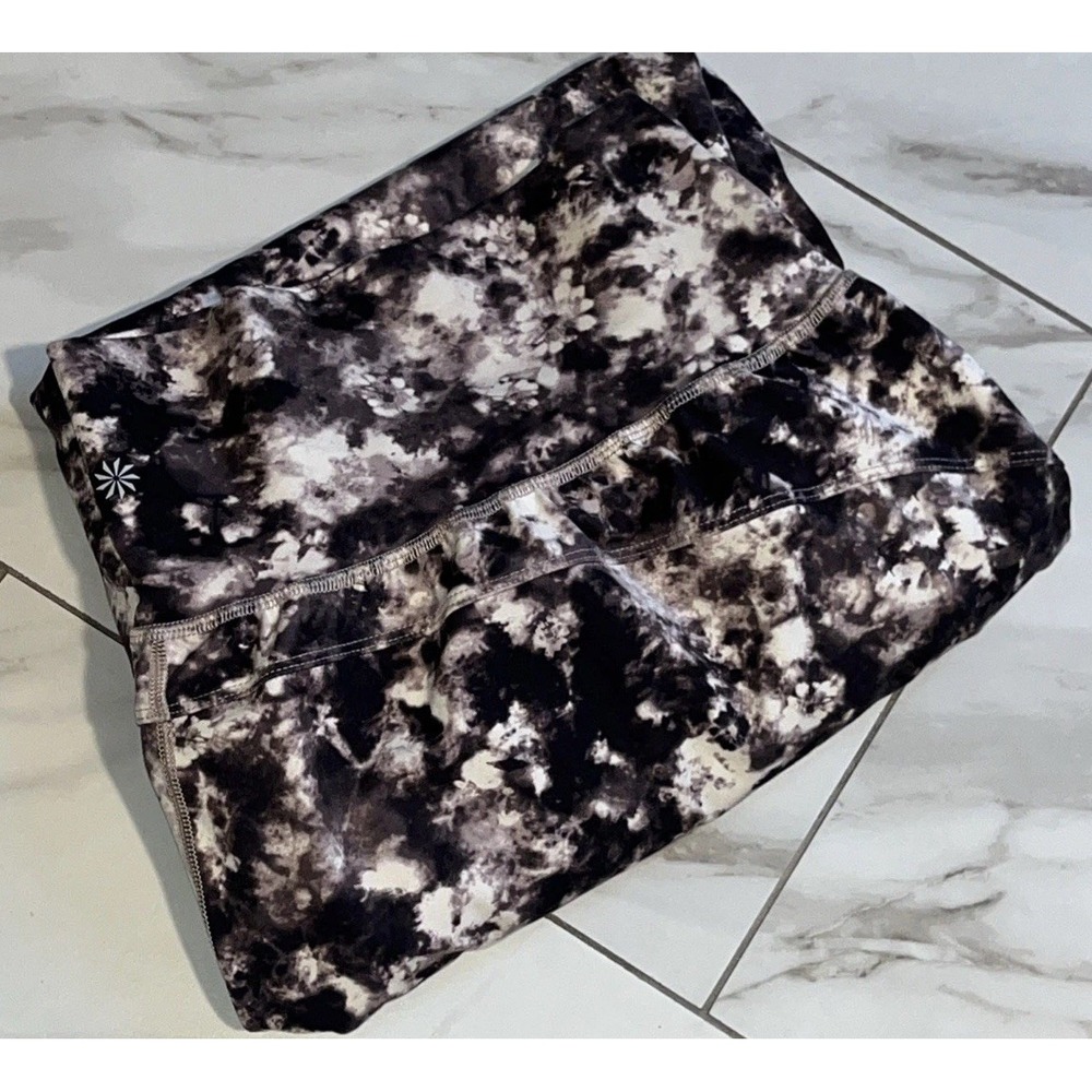Athleta Salutation Printed Joggers Women's 3X Black & Cream Tie-Dye Lounge Pants
